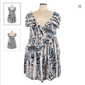 A Line Long Short Sleeved Dress Plus